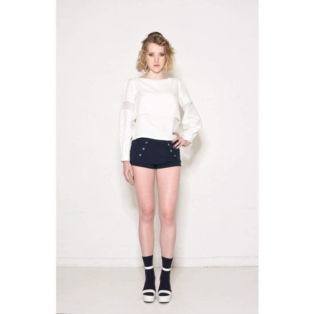 French Panel Jersey Mini Shorts